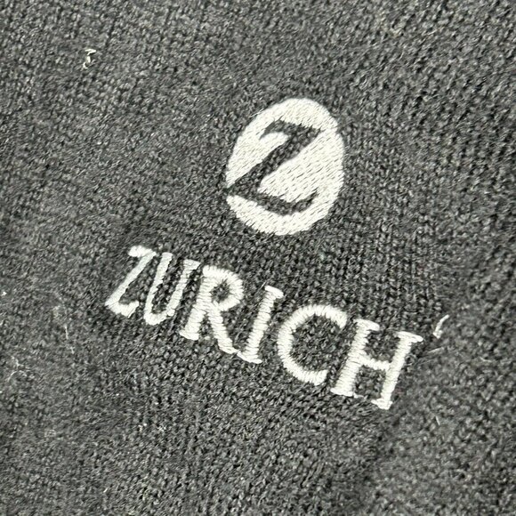 Fairway & Greene 1/4 Zip Merino Wool Mens Medium Zurich Black White Grid Golf - Picture 10 of 14